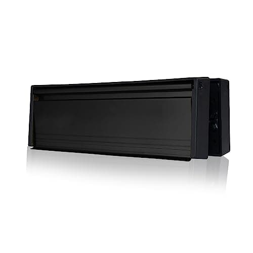 Image of Xfort MailPlate 12" Letterplate Matt Black, Premium Draught Proof Postal Letterbox, Telescopic Sleeved Letter Box for Wooden, Composite and uPVC Midrail Doors with 40-80mm Door Thickness.