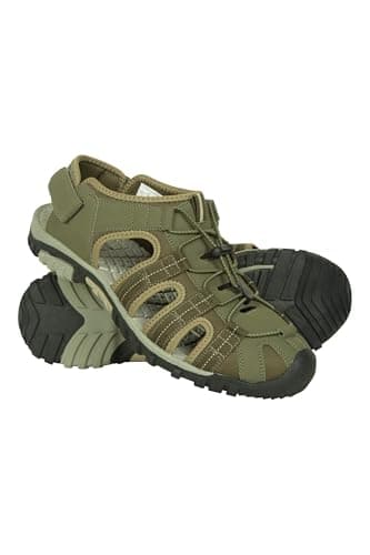 Image of Mountain Warehouse Trek Mens Shandal - Neoprene Upper Shoes Sandals, Soft Lining, Durable Outsole Footwear, EVA Midsole - Spring Summer Walking, Travelling, Beach Khaki Adult Shoe Size 10