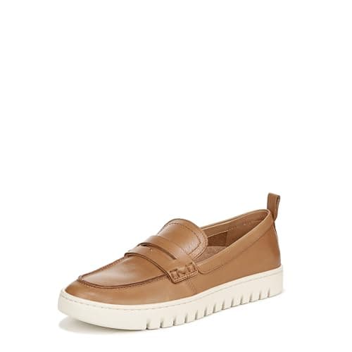 Image of Vionic Womens Uptown Slip-On Loafers, Medium Fit, Camel Brown Leather, UK 4.5