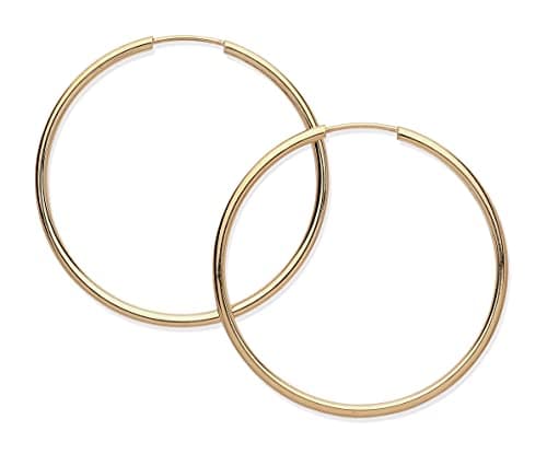 Image of Old English Jewellers 9ct Yellow Gold Sleeper Earrings for Women - 25mm. Large Gold Hoop Earrings for Women with Warm & Classic Finish. Gold Earrings Hoops.