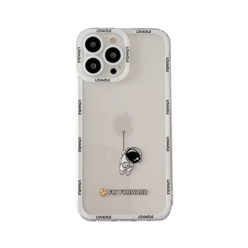 Image of Yonds Queen for iPhone X / XS Clear Case, Cute Cool Cartoon Astronaut Fly Planet Moon Space Design Stylish Soft TPU Bumper Shockproof Anti-Slip Protector Case (iPhone X / XS, Clear Fly)