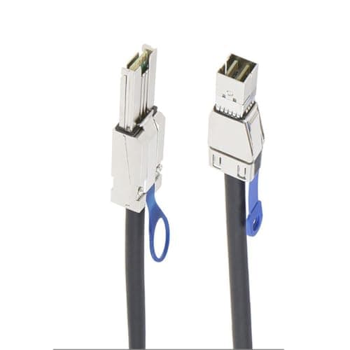 Image of AoQhir Mini SAS HD SFF-8088 26 Pin to SAS HD SFF-8644 Server Stacking Cable – 6Gbps High Speed 28AWG Data Cable, Black Flat Connector (2M)