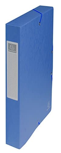 Image of Exacompta - Ref 50400E - Elasticated Filing Boxes - 240 x 320mm in Size, Suitable for A4 Documents, 600gsm Premium Pressboard, 40mm Spine with Label - Random Colour