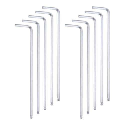 Image of sourcing map 10pcs Ball End Hex Key Wrench 2.5mm Metric Chrome-Vanadium Steel L-Shape Long Arm Hexagon Wrenches Repairing Tool for Home Bike Motorcycle Repair, Silver