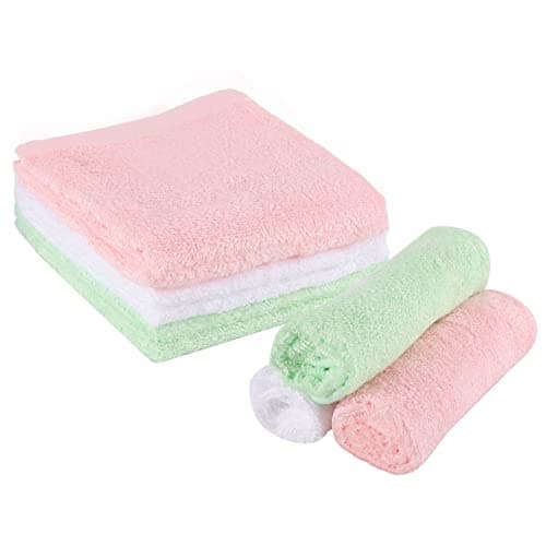 Image of Lanjue 6 Pack Flannel Face Cloth, 12 x 12 Inch Soft Bamboo Face Cloth Face Towels Reusable Facial Clean Cloth Baby Wash Cloth for Women Kids Adult Spa Sport Beauty Routine