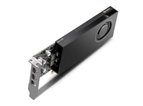 Image of PNY Nvidia RTX A400 4GB GDDR6 Professional Graphics Card, VCNRTXA400-SB, Single Slot, Low Profile, 768 CUDA Cores, PCI Express 4.0, 4x Mini DisplayPort 1.4a, 50W