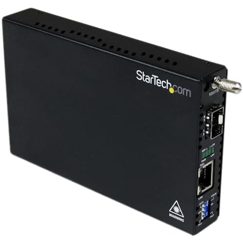 Image of StarTech.com Gigabit Ethernet Fiber Media Converter with Open SFP Slot - Fiber to Ethernet Converter - Gigabit Ethernet Media Converter (ET91000SFP2), black