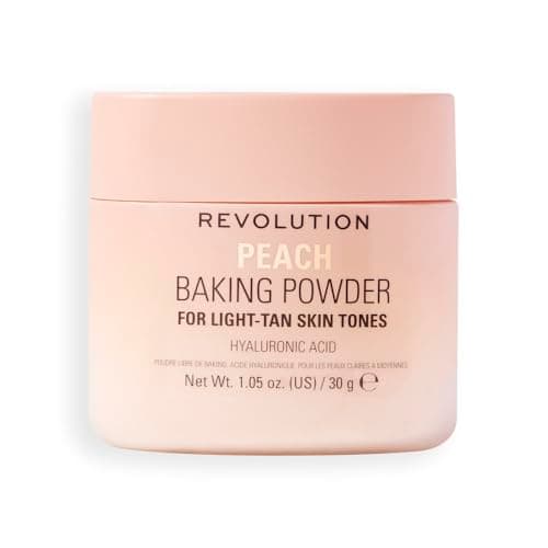 Image of Revolution Loose Baking Powder, Makeup Setting Powder for a Luminous Finish, Absorbs Shine & Excess Oils, Vegan & Cruelty-Free, 30g, Peach