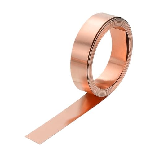 Image of sourcing map Copper Sheet Roll 2500mm x 10mm x 0.5mm, 0.4" x 8.2ft 38 Gauge 99.9% Pure Copper Flashing Strip Metal Foil Plate for Electricity DIY Projects (Multiple Sizes)