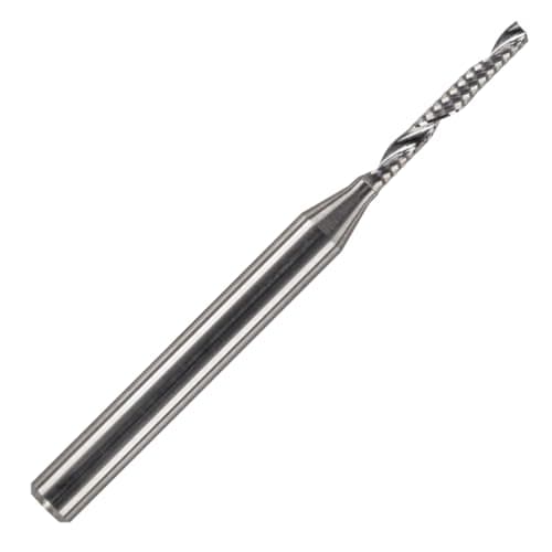 Image of Rennie Tools 2mm x 17mm Flute x 1/4" Shank Solid Carbide Single Flute Spiral Router Cutter Bit End Mill for ACM, Aluminium, PVC, Acrylic and Hard Woods. 2mm Router Bit