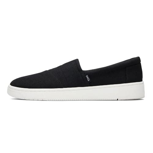 Image of TOMS Men's Trvl Lite Alpargata Sneaker, Black Heritage Canvas, 8 UK