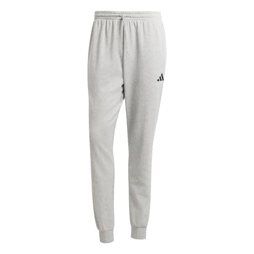 Image of adidas Men's Essentials FEELCOZY French Terry Pant, Medium Grey Heather/Black, XXL