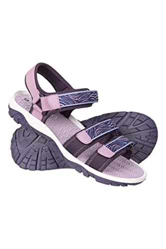 Image of Mountain Warehouse Reef 3 Strap Kids Sandals - Neoprene Lined Boy & Girls Beach Shoes, Durable Sandals, Hook & Loop, Quick Dry Footwear - Spring Summer Walking Zebra Junior Shoe Size 4