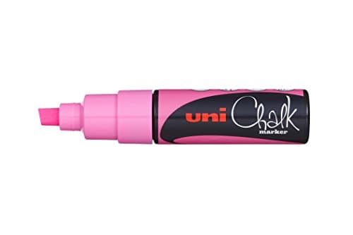 Image of UNI CHALK PWE-8K FL PINK MARKER CHISEL TIP 8.0mm - Single Marker