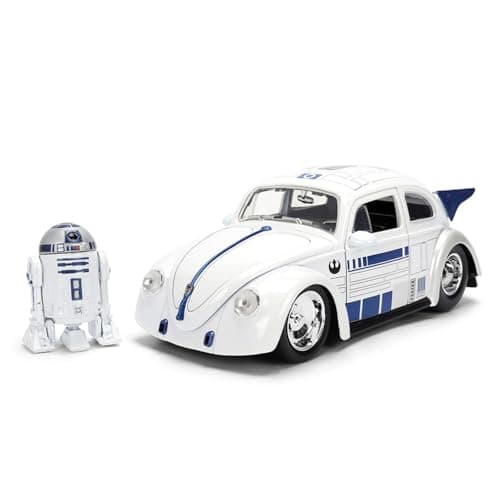 Image of Jada Toys Star Wars Car R2-D2 VW Drag Beetle (Approx. 19 cm) - Metal Model Car in 1:24 Scale with Die-Cast Figure, for Collectors & Children from 8 Years, Officially Licensed