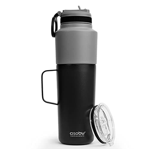 Image of Asobu Twin Pack Bottle with Black Mug, 0.9 L + 0.6 L