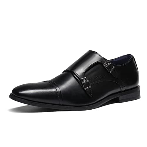 Image of Bruno Marc Men's Dress Loafer Shoes Monk Strap Slip On Loafers,Size 9,Black,HUTCHINGSON_2