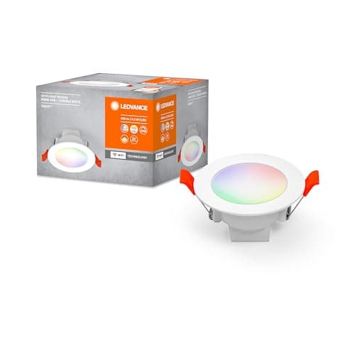 Image of LEDVANCE Luminaire: for Ceiling, SMART Recess Downlight TW and RGB / 4 W, 220…240 V, Beam Angle: 110, Tunable White, 2700…6500 K, Body Material: polyprophylene (pp)/polyamid, IP20, Pack of 1