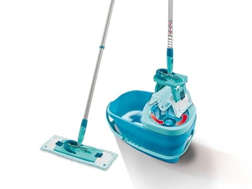 Image of Leifheit Clean Twist M Ergo Mop and Bucket Set, Mop 33 cm wide, Moisture controlled Spin, Faster cleaning Spin mop, Easy-steer Micro Fibre head with 360° joint, Twist Mop