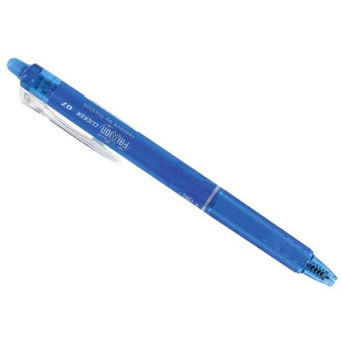 Image of Pilot Frixion Clicker Retractable Erasable Rollerball 0.7 mm Tip - Light Blue, Single Pen