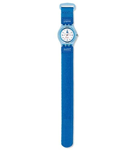 Image of Swatch Women's Irony YSS282G Blue Leather Swiss Quartz Watch with Silver Dial