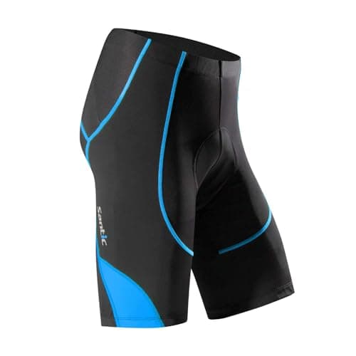 Image of Santic Mens Cycling Shorts Men Padded Cycle Shorts Mens Road Bike Shorts with Pad Cycling Clothing for Men Blue EU L