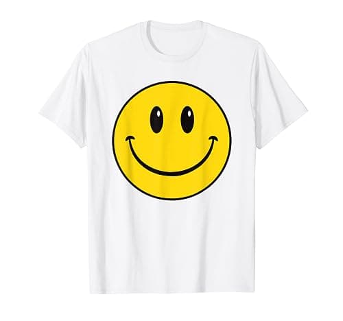 Image of 70s Yellow Smile Face Shirt Cute Happy Peace Smiling Face T-Shirt