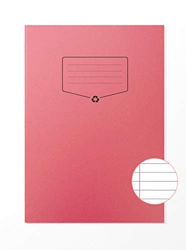 Image of Silvine A4 Recycled Exercise Book - Lined With Margin (64 Pages) Red [Pack of 10]