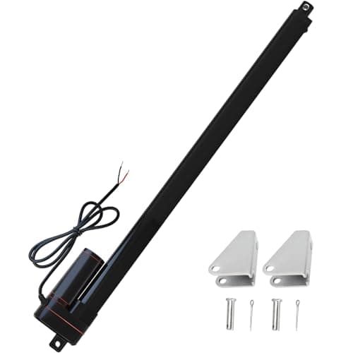 Image of JQDML 12V 20inch 500mm Stroke Linear Actuator Heavy Duty 330LBS/1500N IP65 Waterproof Electric Actuator 10mm/s with Mounting Brackets,for Window Opener,Solar Trackers,Home Automation