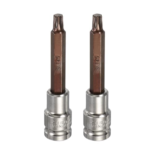 Image of sourcing map 2Pcs Torx Bit Socket 1/2" Drive T45 S2 Steel 6 Point Head Long Screwdriver Drill Bits CR-V Steel Socket Adapter for Home Auto Axle Hex Nuts Bolts Repair