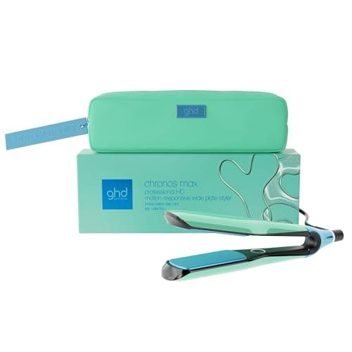 Image of ghd Chronos Max Limited Edition Wide Plate Hair Straightener in Jelly Mint - with Matching Heat-Resistant Bag