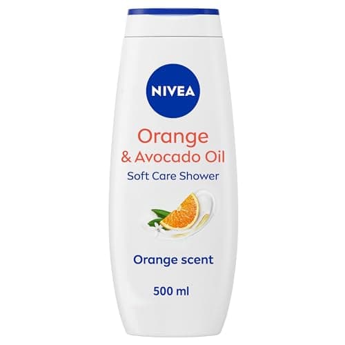 Image of NIVEA Orange & Avocado Shower Cream 500ml Moisturising Shower Gel with Avocado Oil, Caring Body Wash for Women with Vitamin C, E