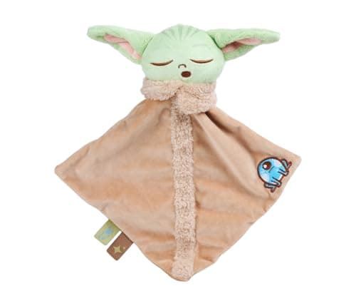 Image of Simba Star Wars Grogu Head with Comforter 100% GRS Recycled Plush Toy, Cuddly Stuffed Toy, Soft Plush, Gift Idea for Children and Fans, from 0 Months