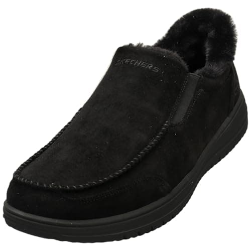 Image of Skechers Men's Murette Scofield Slipper, Black Microfiber, 9 UK
