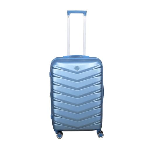 Image of UNIQUE HOME LIVING 24" Medium Suitcase, Expandable Travel Suitcase with 4 Dual Spinner Wheels, Hard Shell ABS Hand Luggage Travel Trolley Case with Lock, Lightweight, Durable, Ice Blue, 85L