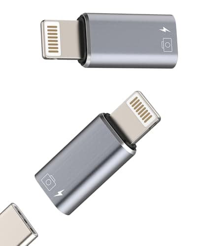 Image of OTG Audio Adapter USB-C female to Lightning male(2Pack) for iPhone for iPad for Apple Devices Cable Female to Male Connector Card Reader Headphone Camera Charging Dongle Type C Earphones