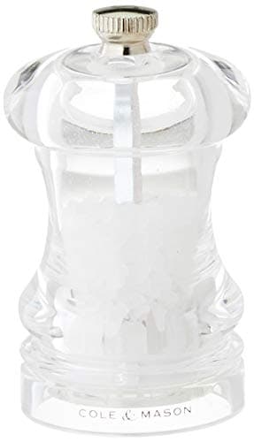 Image of Cole & Mason 125 Salt Mill, Adjustable Ceramic Precision+ Mechanism, Traditional Capstan Style Salt Grinder, Acrylic, 85 mm