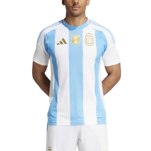 Image of adidas Argentina Mens Home Football Shirt Jersey 2024-2025 Small White/Blue