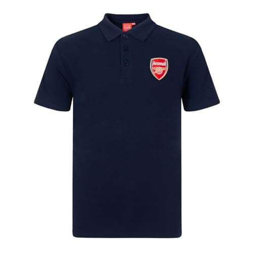 Image of Arsenal FC Official Football Gift Boys Crest Polo Shirt Navy 6-7 Years SB