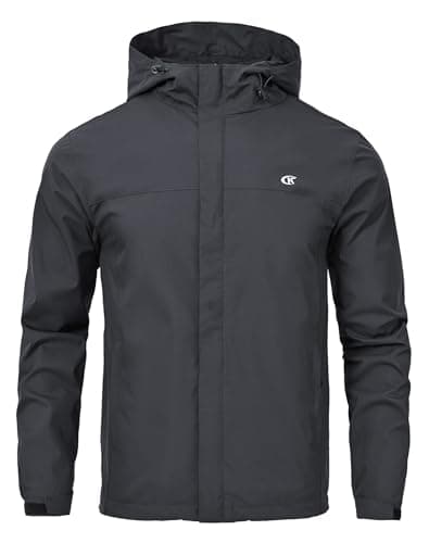 Image of Huayuzh Men's Softshell Jackets Mens Waterproof Jacket Outdoor Lightweight Breathable Windbreaker Hiking Camping Coat Grey M
