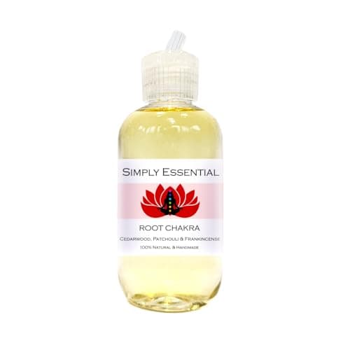 Image of Simply Essential Root Chakra Massage Oil 100ml - Muladhara Aromatherapy Body Oil with Cedarwood, Patchouli & Frankincense for Grounding and Balancing