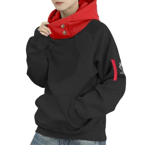 Image of IOPBOT Unisex Anime Hoodie Cosplay Costume Men Black 3D Novelty Hooded Sweatshirt Pullover Jacket Outerwear Coat for Women (3XL-Black-2)