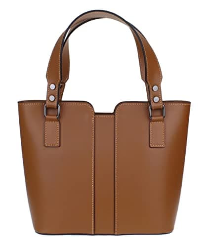 Image of Girly Handbags Womens Leather Tote Bag Large Top Smooth Leather Handbag for Work & Everyday Use, Spacious Shoulder Bag with Multiple Compartments Tan