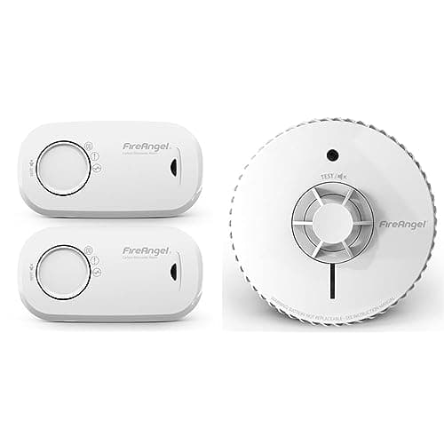 Image of FireAngel FA3313-T2 Replaceable Battery Detector Twin Pack Carbon Monoxide Alarm & FireAngel Heat Alarm with 10 Year Sealed For Life Battery, FA6720-R (HT-630 replacement, new gen)