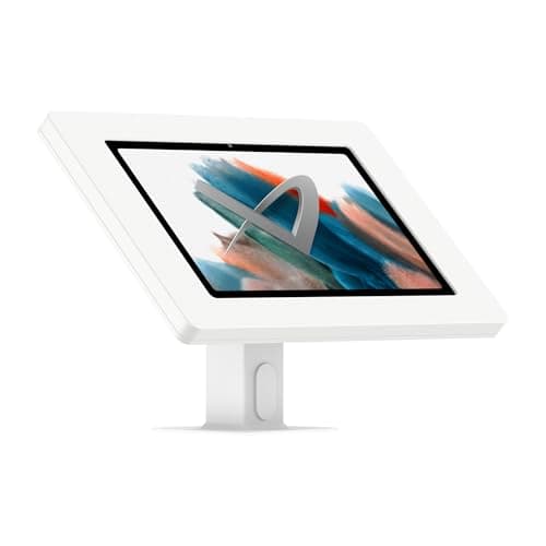 Image of VIDAMOUNT White Enclosure and Rotating & Tilting Desk/Table Mount [Bundle] compatible with Samsung Galaxy Tab A8 10.5 (2021)