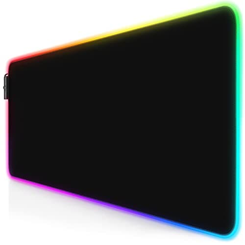 Image of TITANWOLF XXL RGB Gaming Mouse Pad 800x300mm Mouse Mat XXXL Extended Large LED Mousepad 11 Multi colors and effect modes Non Slip Base Computer Keyboard Mice Mat for Macbook PC, Black