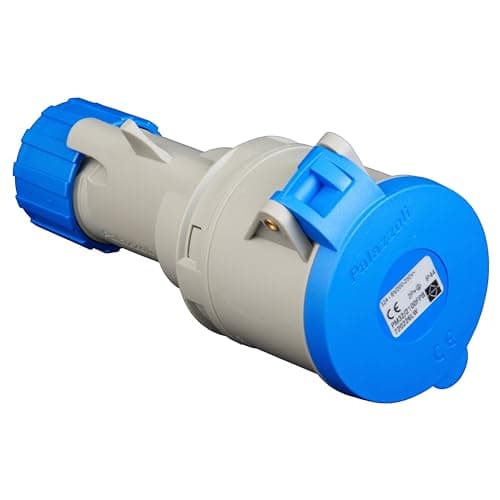 Image of Lewden PM32/2100FPB Industrial Coupler, 32A 2P+E, 230V, IP44 Rated, Grey