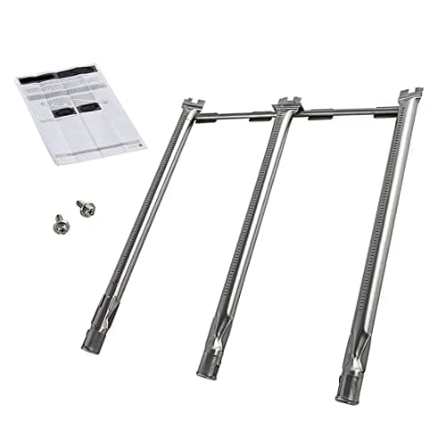 Image of WELL GRILL 45.7CM Burner Tubes 69787 Stainless Steel Gas Grill Burners for Weber Spirit E310 S310 E320 S320 (2013 and Newer), Weber Spirit 300 Series, Spirit E330 S330 SP-330(Fit Up-Front Buttons)