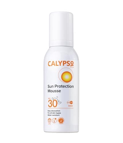 Image of Calypso Sun Protection Mousse SPF30, Superior 5-star UVA protection, Water Resistant, Vegan, 150ml, for All Skin Types
