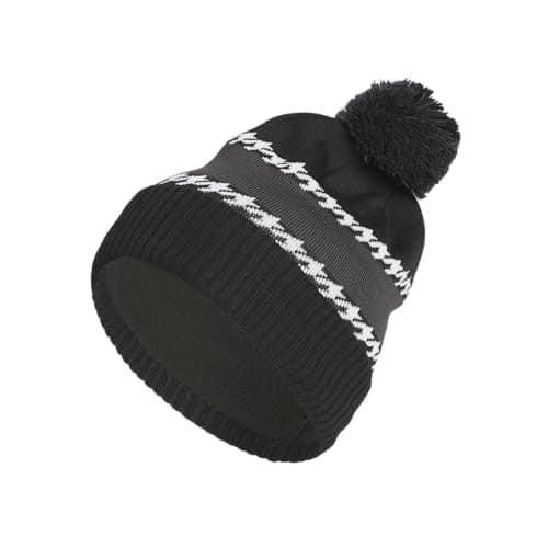 Image of adidas Golf Men's Standard Cold.RDY 3-Stripes Golf Pom Beanie, Black